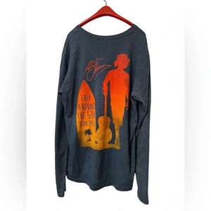 2018 KENNY CHESNEY "Trip Around The Sun" Concert Tour Long Sleeve Shirt Sz LG